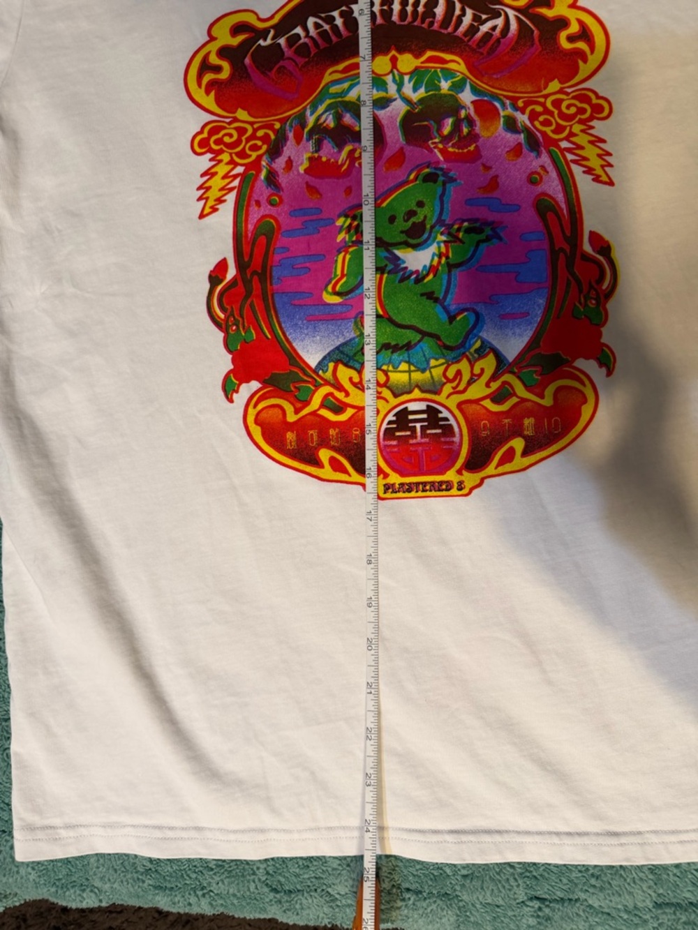 Grateful Dead x Plastered Graphic Tee Shirt White Multicolor Bear Print Size L - Picture 8 of 14